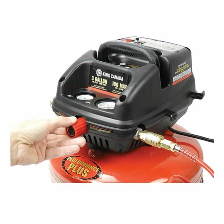 KING CANADA TOOLS Performance Plus Air Compressor Combo Kit, Tool Only, 3 gal Tank, 120 V, 40 to 90 psi Pressure 8438/8200B